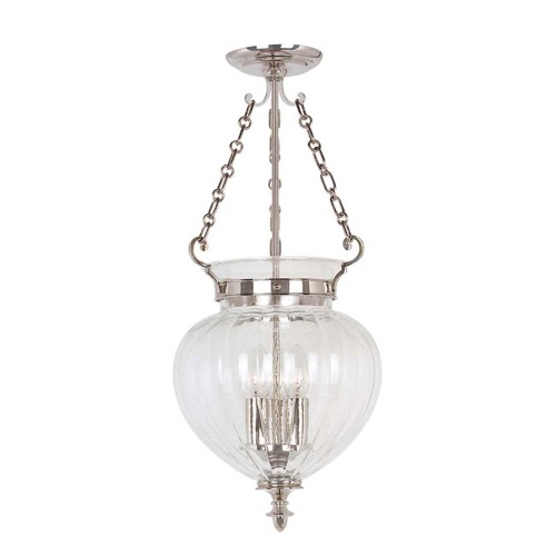 Średnia lampa wisząca Finsbury Park - 3 źródła światła - Polerowany nikiel FP-P-M-POL-NCKL Elstead Lighting