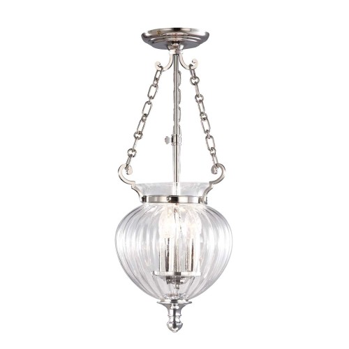 Mała lampa wisząca Finsbury Park - 3 źródła światła - Polerowany nikiel FP-P-S-POL-NCKL Elstead Lighting