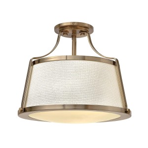 Półplafon Charlotte - 3 źródła światła - Szczotkowany karmel HK-CHARLOTTE-SF-BC Elstead Lighting