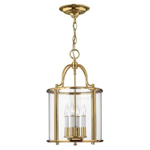 Średnia lampa wisząca Gentry - 4 źródła światła - Polerowany mosiądz HK-GENTRY-P-M-PB Elstead Lighting