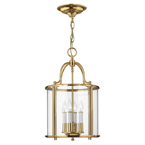 Średnia lampa wisząca Gentry - 4 źródła światła - Polerowany mosiądz HK-GENTRY-P-M-PB Elstead Lighting