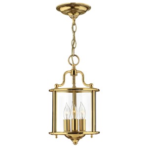 Mała lampa wisząca Gentry - 3 źródła światła - Polerowany mosiądz HK-GENTRY-P-S-PB Elstead Lighting