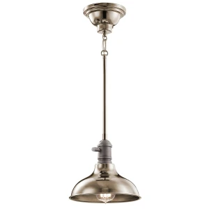 Mała lampa wisząca Cobson - 1 źródło światła - Polerowany nikiel KL-COBSON-MP-PN Elstead Lighting - Retiring