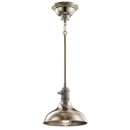 Mała lampa wisząca Cobson - 1 źródło światła - Polerowany nikiel KL-COBSON-MP-PN Elstead Lighting - Retiring