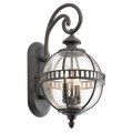 Mała latarnia naścienna Halleron - 2 źródła światła - Szaro-brązowa KL-HALLERON-2S Elstead Lighting
