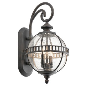 Mała latarnia naścienna Halleron - 2 źródła światła - Szaro-brązowa KL-HALLERON-2S Elstead Lighting