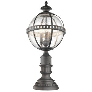 Latarnia cokołowa Halleron - 3 źródła światła - Szaro-brązowa KL-HALLERON-3M Elstead Lighting