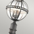 Latarnia cokołowa Halleron - 3 źródła światła - Szaro-brązowa KL-HALLERON-3M Elstead Lighting
