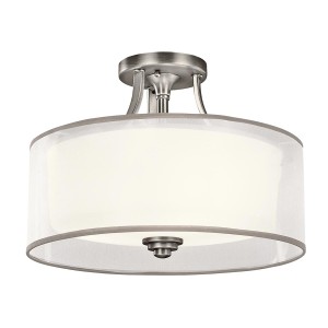 Mały półplafon Lacey - 3 źródła światła - Antyczny pewter KL-LACEY-SF-AP Elstead Lighting