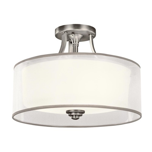 Mały półplafon Lacey - 3 źródła światła - Antyczny pewter KL-LACEY-SF-AP Elstead Lighting