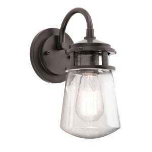 Mała latarnia naścienna Lyndon - 1 źródło światła - Brąz architektoniczny KL-LYNDON2-S-AZ Elstead Lighting