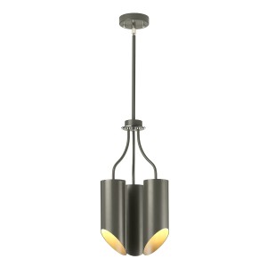 Lampa wisząca Quinto - 3 źródła światła - Ciemnoszary / Polerowany nikiel QUINTO3-GPN Elstead Lighting - Retiring