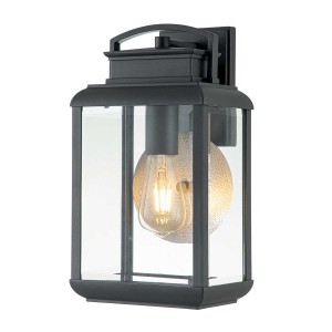 Średnia latarnia naścienna Byron - 1 źródło światła - Grafitowe QZ-BYRON-M-GR Elstead Lighting