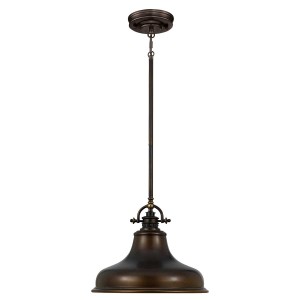 Średnia lampa wisząca Emery - 1 źródło światła - Brąz palladiański QZ-EMERY-P-M-PN Elstead Lighting