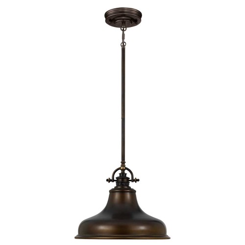 Średnia lampa wisząca Emery - 1 źródło światła - Brąz palladiański QZ-EMERY-P-M-PN Elstead Lighting