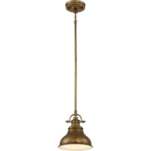 Mała lampa wisząca Emery - 1 źródło światła - Postarzany mosiądz QZ-EMERY-P-S-WS Elstead Lighting