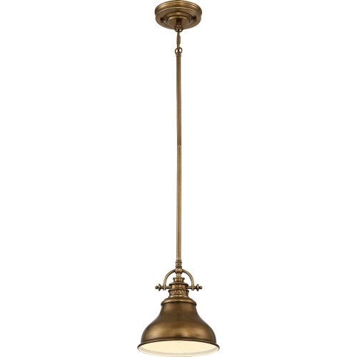 Mała lampa wisząca Emery - 1 źródło światła - Postarzany mosiądz QZ-EMERY-P-S-WS Elstead Lighting