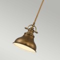 Mała lampa wisząca Emery - 1 źródło światła - Postarzany mosiądz QZ-EMERY-P-S-WS Elstead Lighting