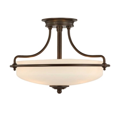 Półplafon Griffin - 3 źródła światła - Brąz palladiański QZ-GRIFFIN-SFS-PN Elstead Lighting