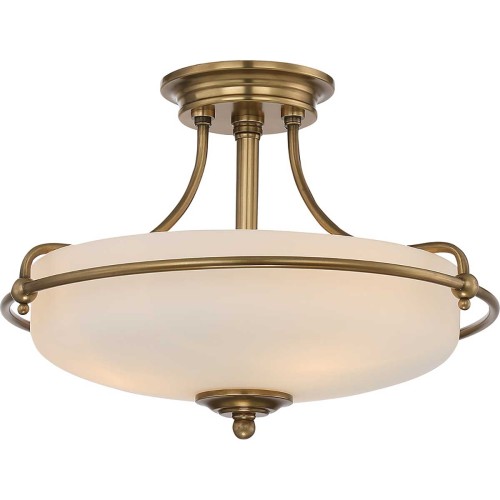 Półplafon Griffin - 3 źródła światła - Postarzany mosiądz QZ-GRIFFIN-SFS-WS Elstead Lighting