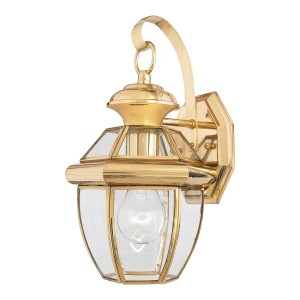 Mała latarnia naścienna Newbury - 1 źródło światła - Lakierowany polerowany mosiądz QZ-NEWBURY2-S-PB Elstead Lighting