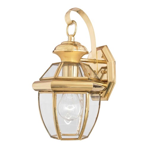 Mała latarnia naścienna Newbury - 1 źródło światła - Lakierowany polerowany mosiądz QZ-NEWBURY2-S-PB Elstead Lighting