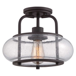 Mały półplafon Trilogy - 1 źródło światła - Stary brąz QZ-TRILOGY-SF-S Elstead Lighting