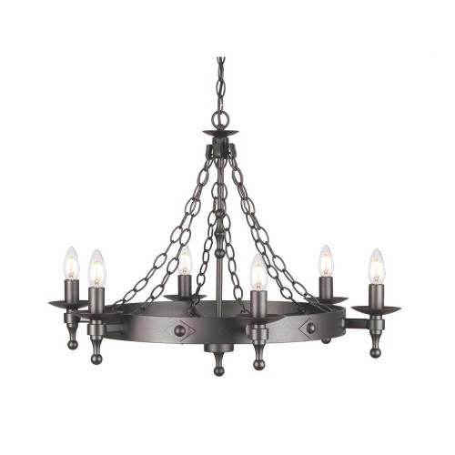 Żyrandol Warwick - 6 źródeł światła WR6-GRAPHITE Elstead Lighting