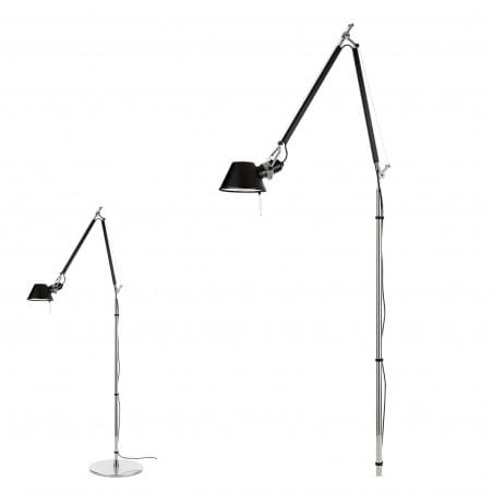 Lampa podłogowa czarna Artemide Tolomeo Floor Black A004430/A012820