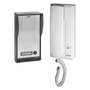 Zestaw domofonowy jednorodzinny nattynkowy biało-srebrny DP-16