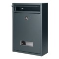 Skrzynka na listy stalowa z wizytownikiem 32,1x21,5x8,8 antyarcytowa 2 kluczyki