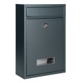 Skrzynka na listy stalowa z wizytownikiem 32,1x21,5x8,8 antyarcytowa 2 kluczyki