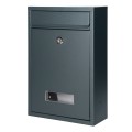 Skrzynka na listy stalowa z wizytownikiem 32,1x21,5x8,8 antyarcytowa 2 kluczyki