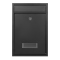 Skrzynka na listy stalowa z wizytownikiem 32,1x21,5x8,8 czarna 2 kluczyki