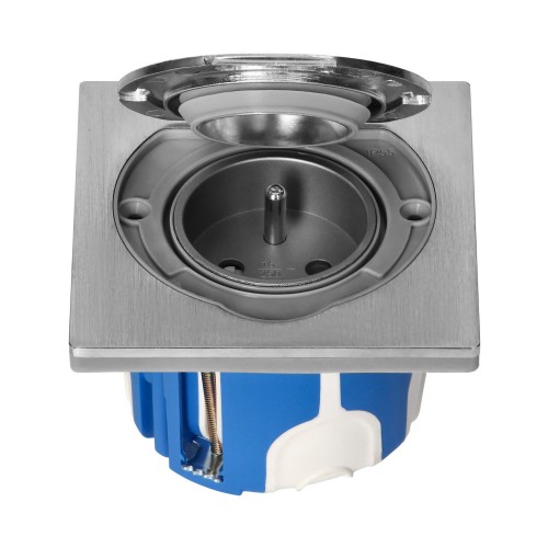 Hermetyczne gniazdo elektryczne kwadratowe IP55 stal nierdzewna z wiatroszczelna puszka montażowa Orno