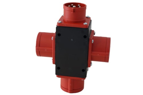 Rozdzielnica przenośna budowlana rozgałęźnik zasilanie 16A/5 wyjście 3x16A/5