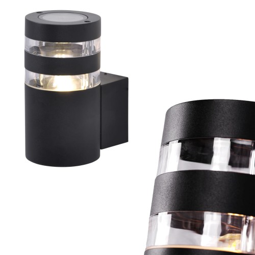 Kinkiet elewacyjny nowoczesny SOLIN na E27 czarny K-8205