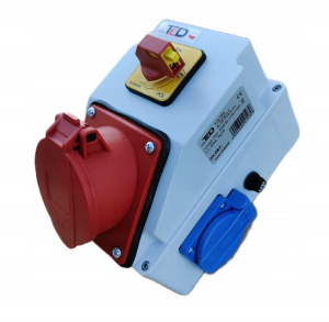 Gniazdo siłowe natynkowe 16/5 16A + x230V z wyłacznikiem 0-1 Ip44 COMBOPOL