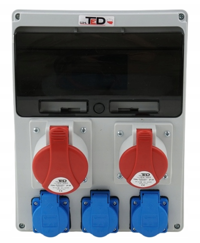 Rozdzielnica przenośna budowlana 400V 32/5 16/5 + 3x230V IP44 11 modułów