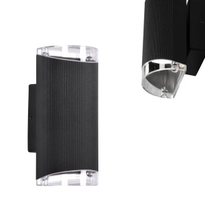 Kinkiet zewnętrzny góra-dół PRIMA elewacyjny czarny K-8204