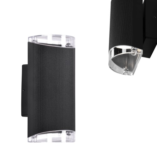 Kinkiet zewnętrzny góra-dół PRIMA elewacyjny czarny K-8204