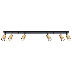 Plafon WINX 6L czarny/złoty GU10 6x10W SL.1388 SOLLUX