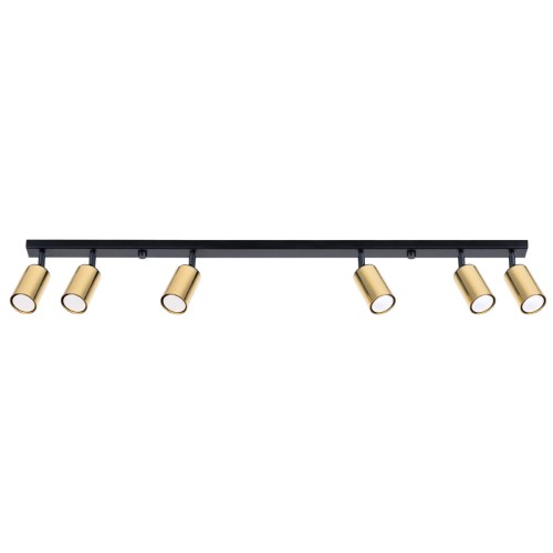 Plafon WINX 6L czarny/złoty GU10 6x10W SL.1388 SOLLUX