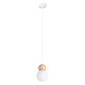 Lampa wisząca PEKKA 1 biała/naturalne drewno G9 1x8W SL.1390 SOLLUX
