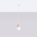 Lampa wisząca PEKKA 1 biała/naturalne drewno G9 1x8W SL.1390 SOLLUX