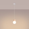Lampa wisząca PEKKA 1 biała/naturalne drewno G9 1x8W SL.1390 SOLLUX