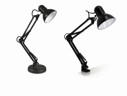 Lampka biurkowa AURIQ kreślarska czarna stojąca/przykręcana KLLAQCZ Kobi