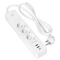  Przedłużacz z 3 gniazdami Schuko z uziemieniem i wyłącznikiem 2xUSB, Tuya Smart Wi-Fi, biały