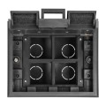  Puszka podłogowa na gniazda modułowe 4 x 45x45mm lub 8 x 22,5x45mm, pokrywa: plastik, czarna