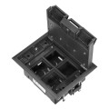  Puszka podłogowa na gniazda modułowe 4 x 45x45mm lub 8 x 22,5x45mm, pokrywa: plastik, czarna